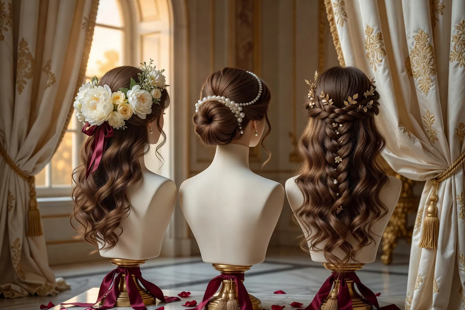 Triptyque de coiffures de mariée magazine