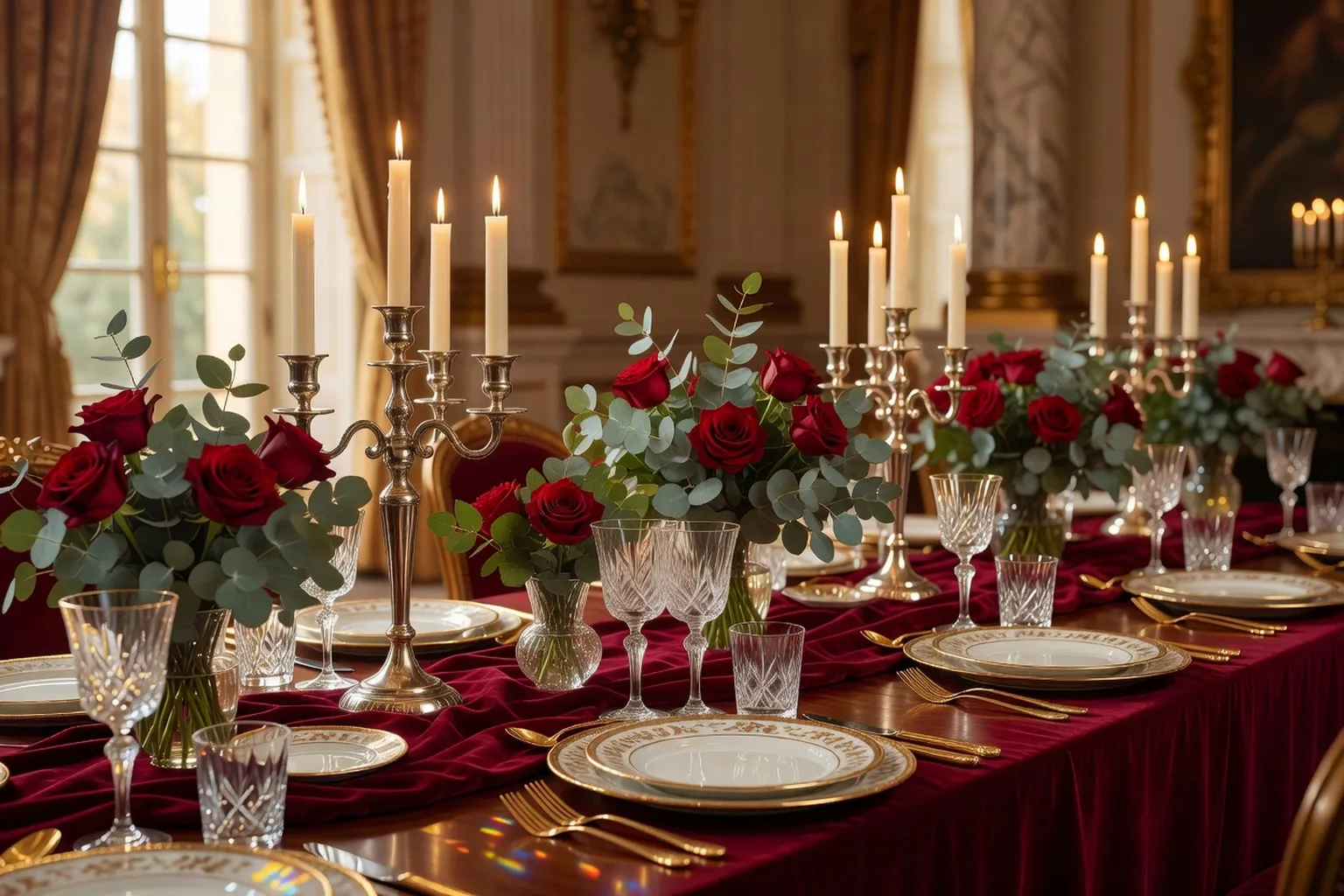 Décor de table de mariage style impérial