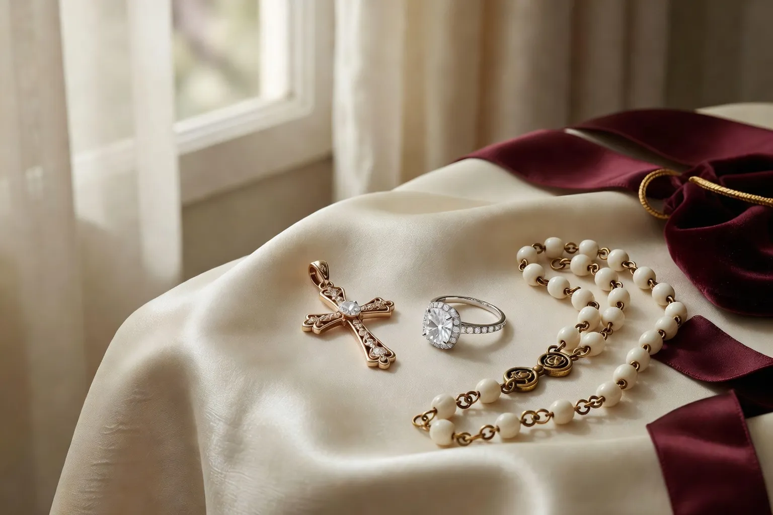 Bijoux de mariage symboliques, alliance et pierres précieuses